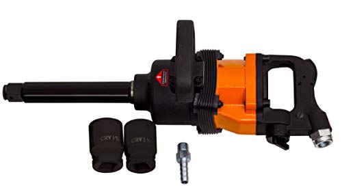 1" LONG SHANK AIR IMPACT WRENCH Tool -Torque 1900 FT-LB, 4000 RPM, M41, 12CFM