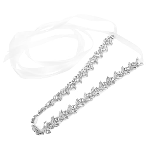 Beaupretty Cinturón de Novia Decoración de Pedrería y Perlas, Banda de Cintura de Poliéster Fácil de Llevar para Fiestas Playa y Shows de Bikini