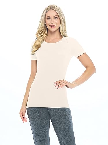 ACTIVE UNIFORMS Women's Short Sleeve Round-Neck T-Shirt Under Scrub (Nude, XXX-Large)