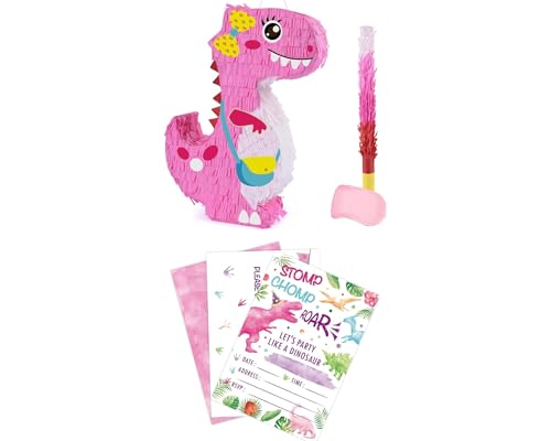 WERNNSAI 20 Sets Dinosaur Party Invitation + Dinosaur Piñata