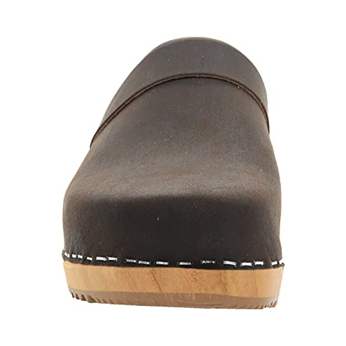 Image of Bjork Maja Wood Open Back Leather Clogs