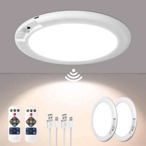 Battery Operated Ceiling Light Rechargeable Motion Sensor Light, No ...