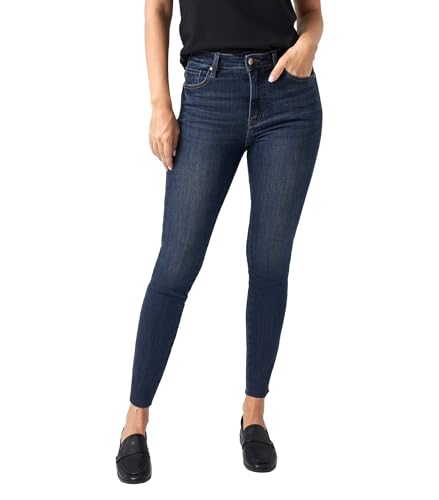 GENUWII Ultra Stretch Skinny Jeans for Women with Pockets, 26, Dark Blue