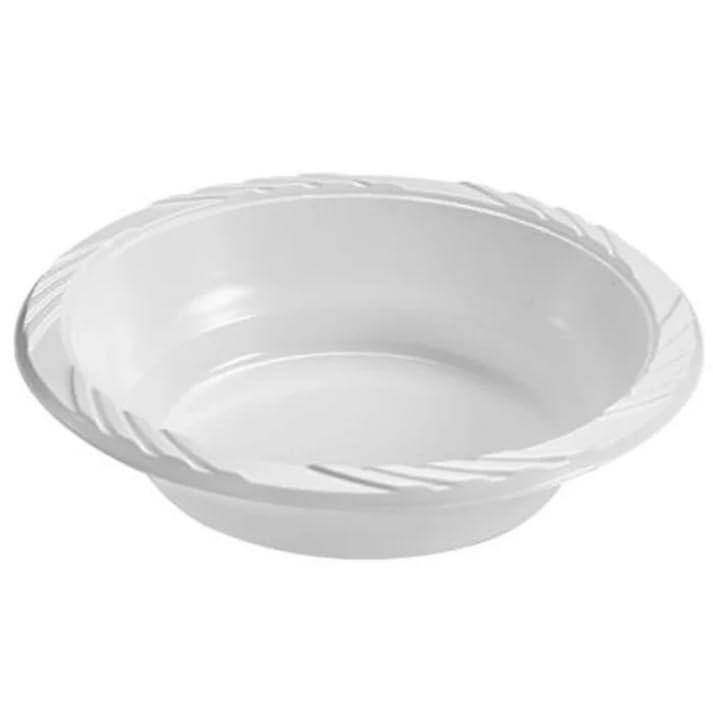 Nicole Fantini 18oz Medium Weight Disposable White Plastic Soup Bowls : Perfect for home, offices, parties, restaurants, and hotels : 100CT