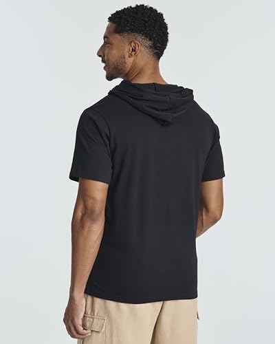 Real Essentials Men's Cotton Short-Sleeve Hoodie Hooded T-Shirt With Drawstring & Pockets (Available In Big & Tall)3