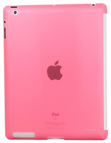 LUVVITT Glaze Smooth Finish Hard Back Cover Compatible with Smart Cover for iPad 3 and iPad 2 - Pink