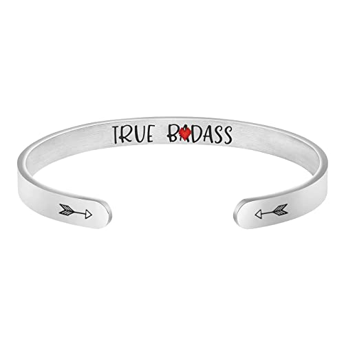 Inspirational Gifts for Women Birthday Christmas Gift Best Friends Friendship Cuff Bracelets for Women Girl Classmate Coworker Stainless Steel Jewelry Ture Friendship