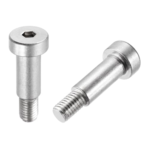 QUARKZMAN 2 Pcs Tornillo Hombro Acero Inoxidable 304 Diámetro Hombro 10mm Longitud Hombro 18mm Roscado M8x1.25 Tornillos Hombro Con Cabeza Hexagonal Para Industrias Maquinaria Moldeo