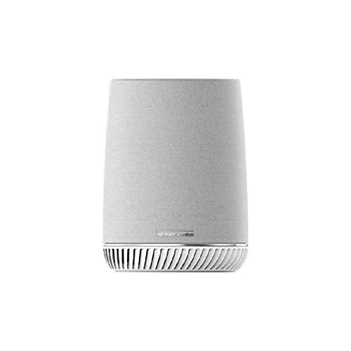 Netgear Orbi RBS40V-100EUS Voice Mesh WLAN Smart Lautsprecher (Erweiterung um 125 m² Abdeckung, integrierte Amazon Alexa, Repeater für Orbi Mesh-WiFi-Systeme, High Speed Satellit Smart Home Speaker), Grau, Weiß,  3 Gbit/s