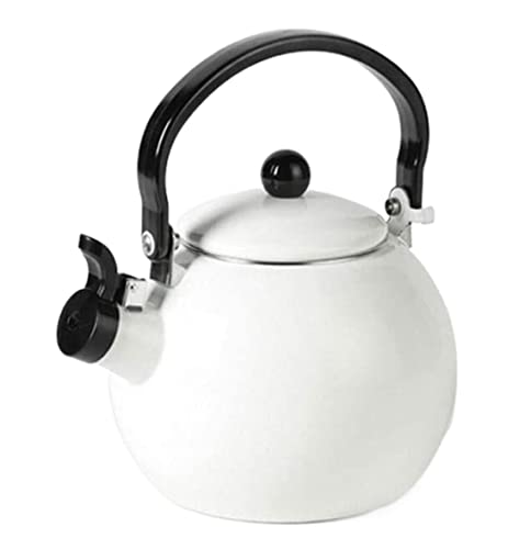 HUANGRUIHUA Teteras para Fogón Hervidor De Té Esmaltado De 1,4 L, Tetera Silbante con Asa, Tetera Hirviendo para Cocina De Gas, Silbato Automático Hervidor para Cocina