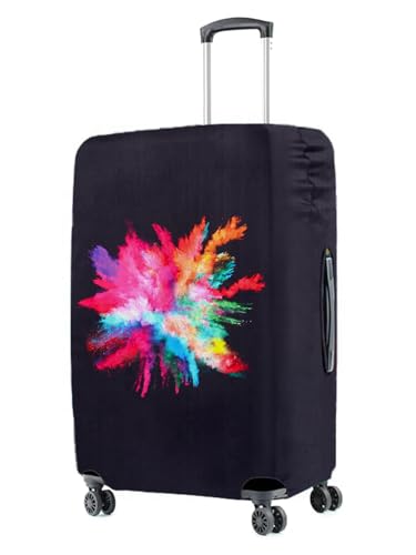 Image of Cortina Eco-Friendly Abstract Print Luggage Protective Cover|Large|Fits 26-30 Inch Luggage|Polyester-Spandex|72cm (28 inches)|Travel Suitcase Protectors|Anti Scratch|Pack of 1|Blue 8