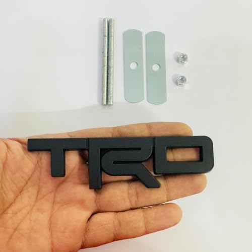 Image of Emblems for Car & Bike Metal Lo.go and Grill Me.tal Lo.go, Auto Accessories for Car Emblem 3D Badge Auto Racing Sport Sticker Grand Tourer Decal. (Black TRD Small Metal Grill Logo)