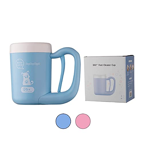 GUDYMSKY Dog Paw Cleaner Cup W/Handle Strap Semi-automatic 360 ° Rotatable Portable Removable and Easy to Clean Dog Paw Cleaner Cup Tool Soft Silicone Dog Brushes
