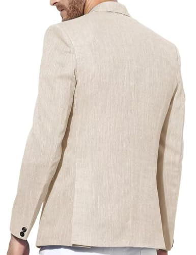 Wangyue Men's Linen Jacket Casual Sport Coat Slim Fit Lightweight Linen Blazer Jacket Stylish Two Buttons Sports Jackets4