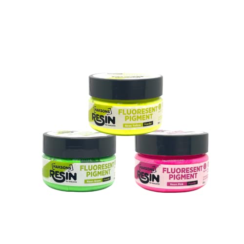 Haksons Fluorescent/Neon Powder - Pack of 3 Pink | Green | Yellow | (20g Each)