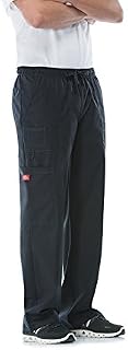 Dickies Men's Big GenFlex Utility Drawstring Cargo Scrubs Pant, Black, Large Tall