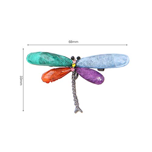Set of 5 Multicolor Dragonfly Brooch Pin, Alloy Flying Insect Crystal Rhinestones Brooches Set for Mother's Day/Birthday3