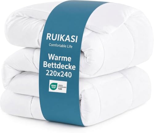 RUIKASI Bettdecke 220x240 Winter Warm Oeko-TEX 450GSM Füllung – Ansicht 2