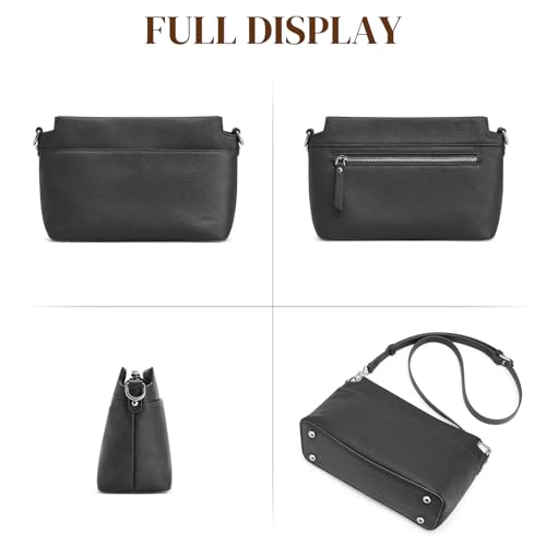 Image of S-ZONE Crossbody Bags for Women Genuine Leather Purses Small Shoulder Bag Designer with Adjustable Strap