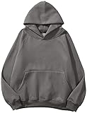 Pandolah Women's Fashion Hoodie Sweatshirt Solid Oversized Casual Thermal Drawstring Hoodie with Fro