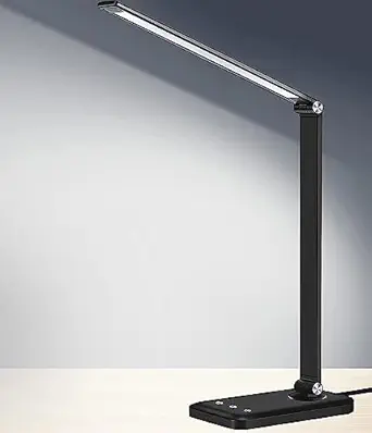 AFROG Multifunctional LED Desk Lamp with USB Charging Port, 5 Lighting Modes,5 Brightness Levels, Sensitive Control, 30/60 min Auto Timer, Eye-Caring Office Lamp?8W?5000K