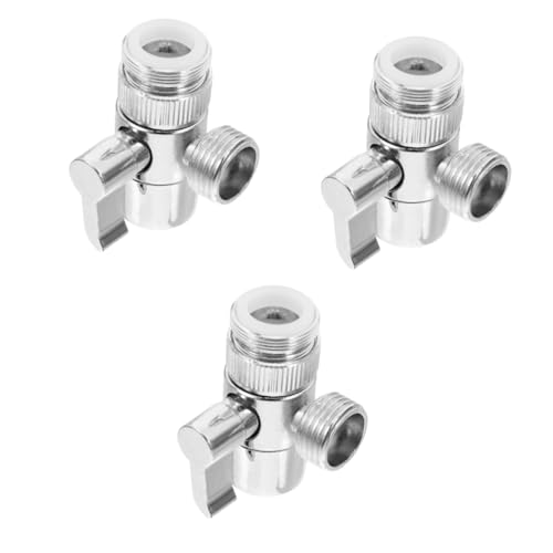 Adaptador de tubería de agua Uonlytech de cobre con desviador de ducha portátil de 3 piezas 2