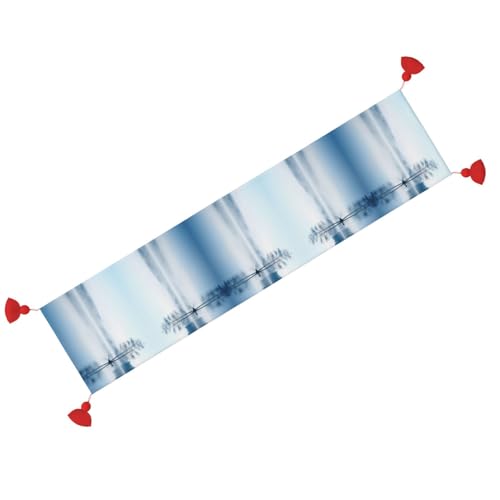 Chemin de table tranquille imprimé eau pour une décoration style ferme et mariage - 3