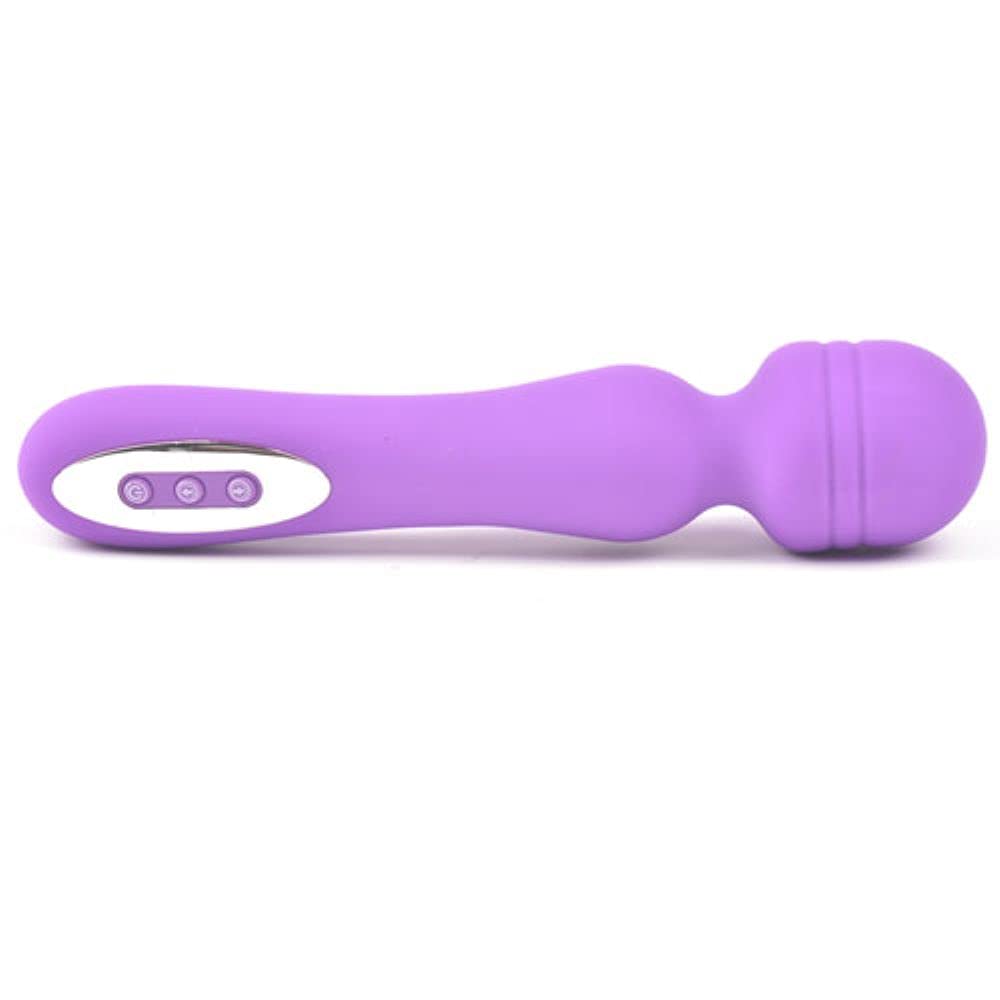 BeHorny Wand Massager Sex Toy Vibrator 12-Speed Silicone Rechargeable, Purple