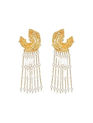 Oscar de la Renta, Pearl Nest Chandelier Clip-On Earrings