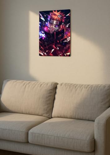Image of NIJUKA Anime Printed Metal sheet Poster For Home And Room Decoration | For Anime Art Fans Boys And Girls (Akatsuki member pain mighty push)