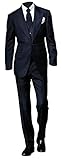 Spectre James Bond Herrenanzug, bequeme Passform, 3-teilig, Schwarz, Schwarz, XL