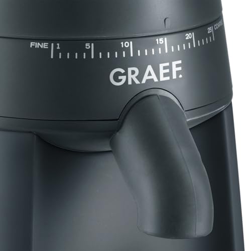 GRAEF CM702 - Elektrische Kaffeemühle, Bohnenbehälter 250 g, Herausnehmbares Edelstahl-Kegelmahlwerk, 24 Mahlgrade, Kaffeemühle Siebträger, Bis 12 Tassen Filterkaffee, Aromaschonendes Mahlen, Schwarz – Bild 4