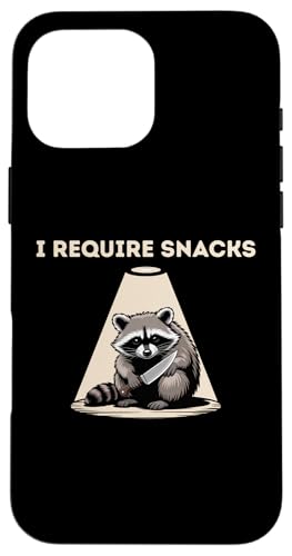 I Require Snacks Mapache | Lindo | Divertido | Mapache Carcasa para iPhone 16 Pro MAX I Require Snacks Mapache | Lindo | Divertido | Mapache Carcasa para iPhone 16 Pro MAX