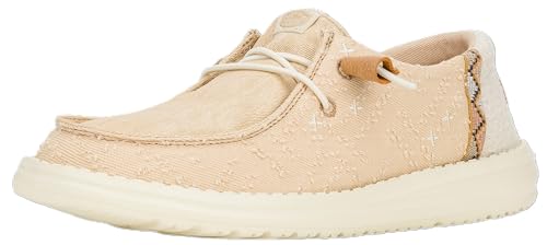 HEYDUDE Women's Wendy Crafted Boho Loafer Shoe, Tan, 9