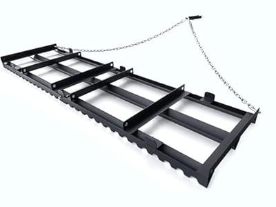 Plorvia 6FT Drag Harrow Driveway Grader, Specially Designed for Smooth and Even Leveling, Tow Behind with Chain for ATV, UTV, Tractor for Lawn Leveling Rake, Land Leveling