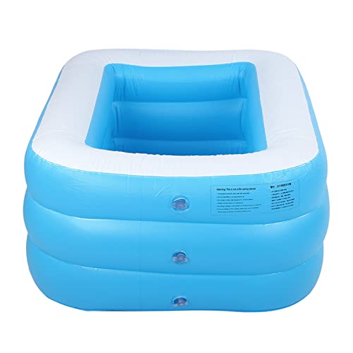 Piscine gonflable pour enfants, pataugeoire de qualité supérieure pour un usage domestique, grande piscine carrée, baignoire (bleu)