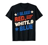I BLEED RED WHITE AND BLUE 4TH OF JULY RETRO VINTAGE STYLE T-Shirt