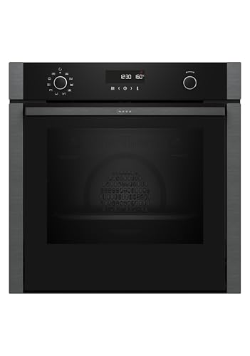 NEFF B6ACH7AG0, N 50, Einbau-Backofen, Integrierbarer Backofen 60 x 60cm, Made in Germany, Hide, CircoTherm, Pyrolyse, EasyClean, LCD-Display, Graphite-Grey