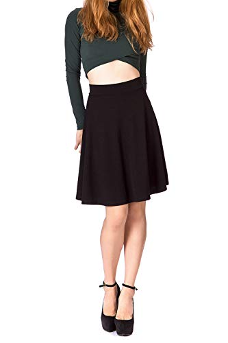 Dani's Choice Simple Stretch A-line Flared Knee Length Skirt2