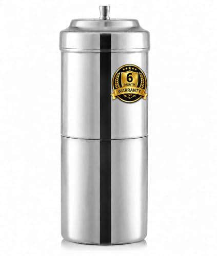 Image of Premium Stainless Steel Coffee Filter 150 ML Capacity, South Indian Drip Coffee Maker | Madras Kaapi Maker Small Size for 1-2 Cups, Reusable Filter | Authentic South Indian Brewing