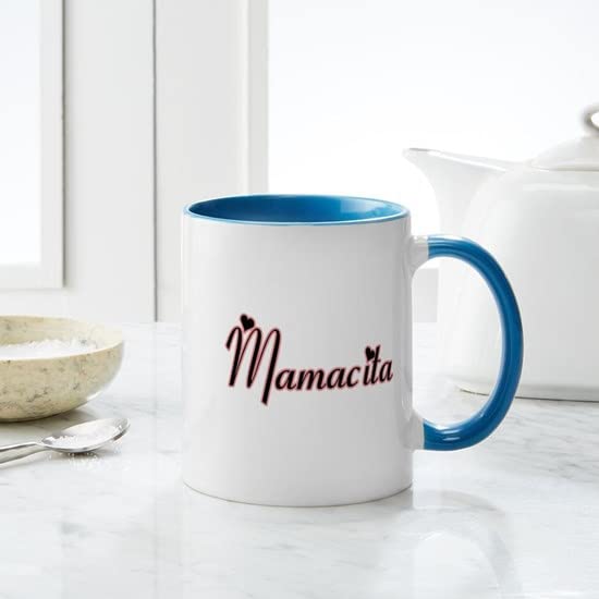 Taza Café Cerámica 11 oz Blanco Azul Interior miniatura 6