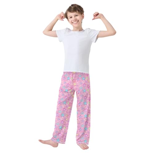 Pajama Pants Cute Pink Blue Yellow Stars PJ Bottoms Sleepwear Lounge Sleep Pant with Pockets2