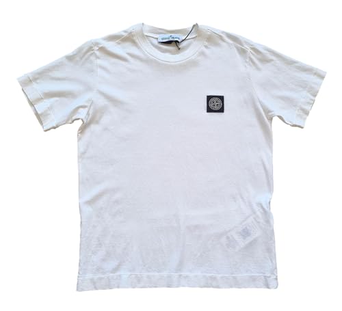 Stone Island Junior Maglia t-Shirt Bambino in Cotone 781620147 V0001 Bianco 10 Anni