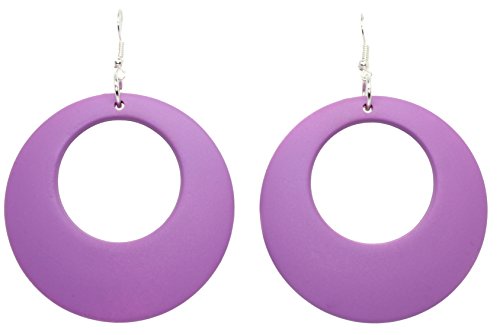 Image of Bluebubble DISCO FEVER 56mm Large Round Pastel Hoop Earrings - 32 Colours Available (Lilac Purple) with Gift Bag