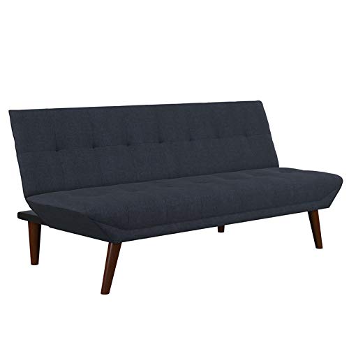 Dhp Adley Small Space Modern Convertible Sofa Bed Linen Futon, Navy Blue #TOP4