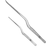 LIFKOME 2 piezas Pinzas de Cocina de Acero Inoxidable Precisas y Resistentes al Calor para Manipulación de Alimentos para Pescado Carne y Decoración Restaurantes y Hogar