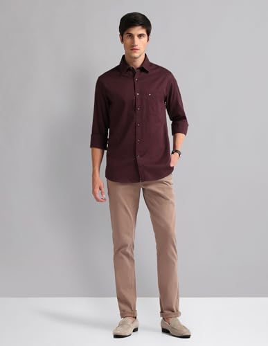 Image of Arvind Geometric Patterned Slim Fit Shirt
