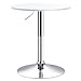 HOMCOM Mesa de Bar Regulable en Altura con Base Redonda y Antideslizante para Cocina Comedor Ø60x69-93 cm Blanco