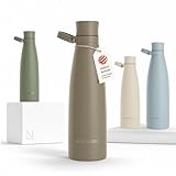 LARS NYSØM Trinkflasche Edelstahl 750ml | Isolierflasche 0,75 Liter | Auslaufsichere Wasserflasche für Sport, Fahrrad, Hund (Taupe Brown, 750ml)