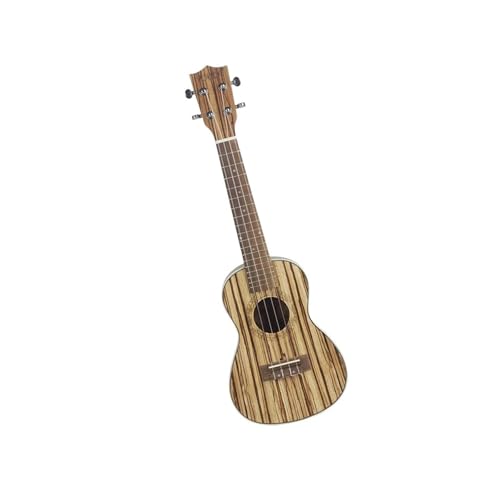 Ukulélé quatre cordes en bois zèbre de 26 pouces pour débutant avec accessoires